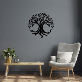 Wallity Tree Of Life Escultura de Pared de Metal Negra